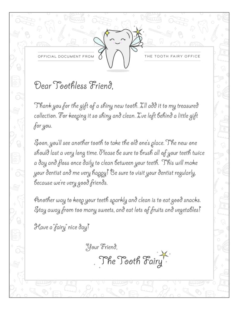 TOOTH FAIRY KIT Cache Valley Pediatric Dentistry