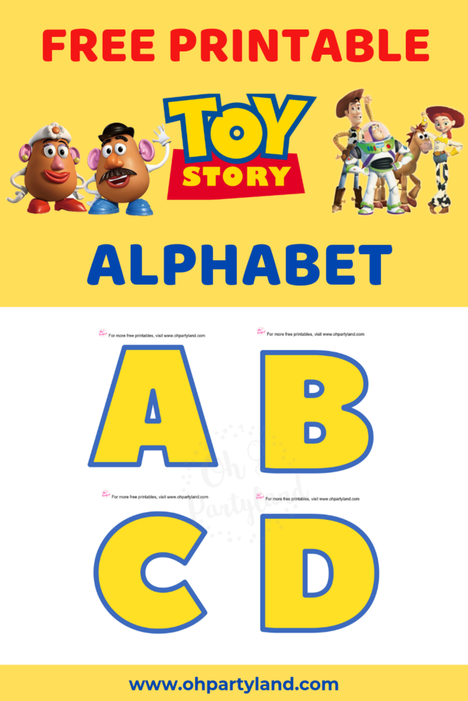 Toy Story Letters Oh Partyland