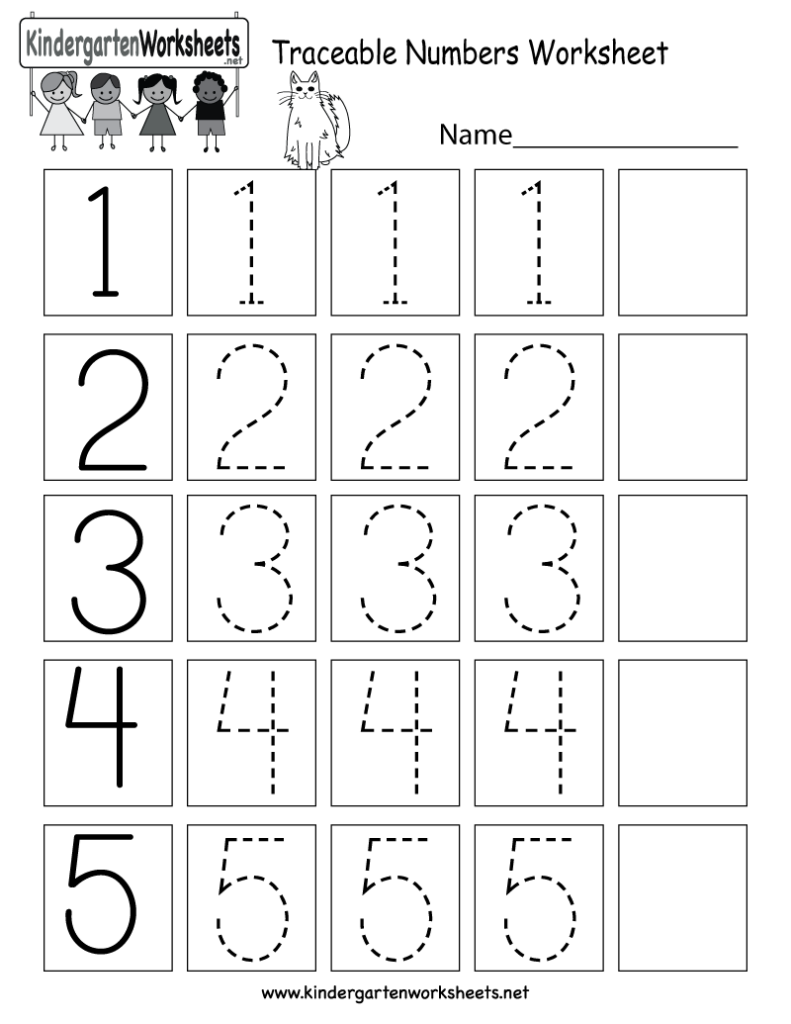 Traceable Numbers Worksheet Free Kindergarten Math Worksheet For Kids