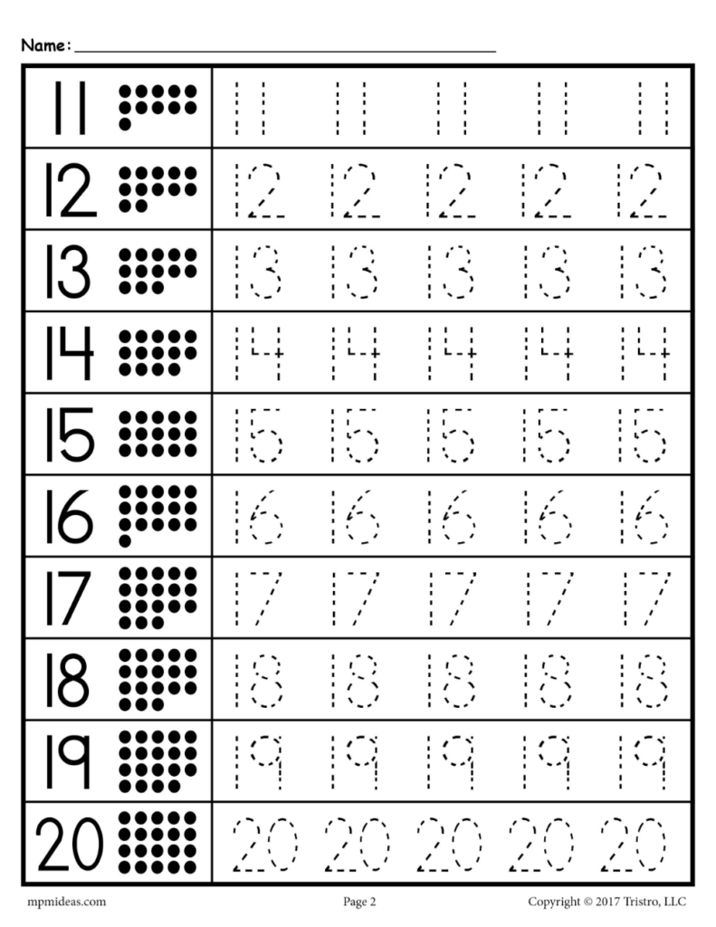 Tracing Worksheets Numbers 1 20 Tracing Worksheets Preschool Kindergarten Math Worksheets Number Worksheets Kindergarten