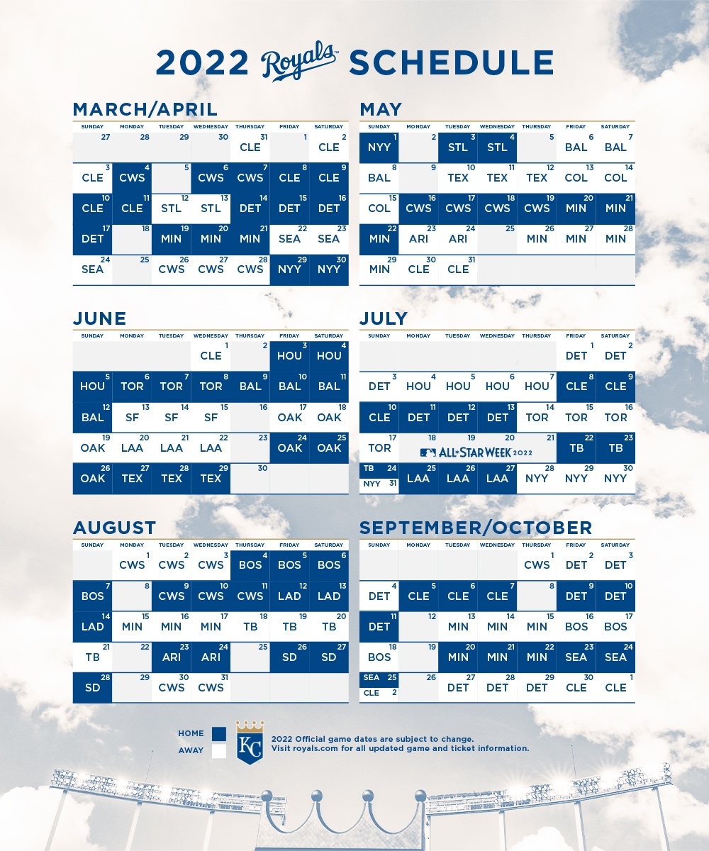 Twitter Kansas City Royals Mark You Calendars Here s The First Look At Our 2022 Season Schedule TogetherRoyal Https t co bJqHHOLZEz Twitter