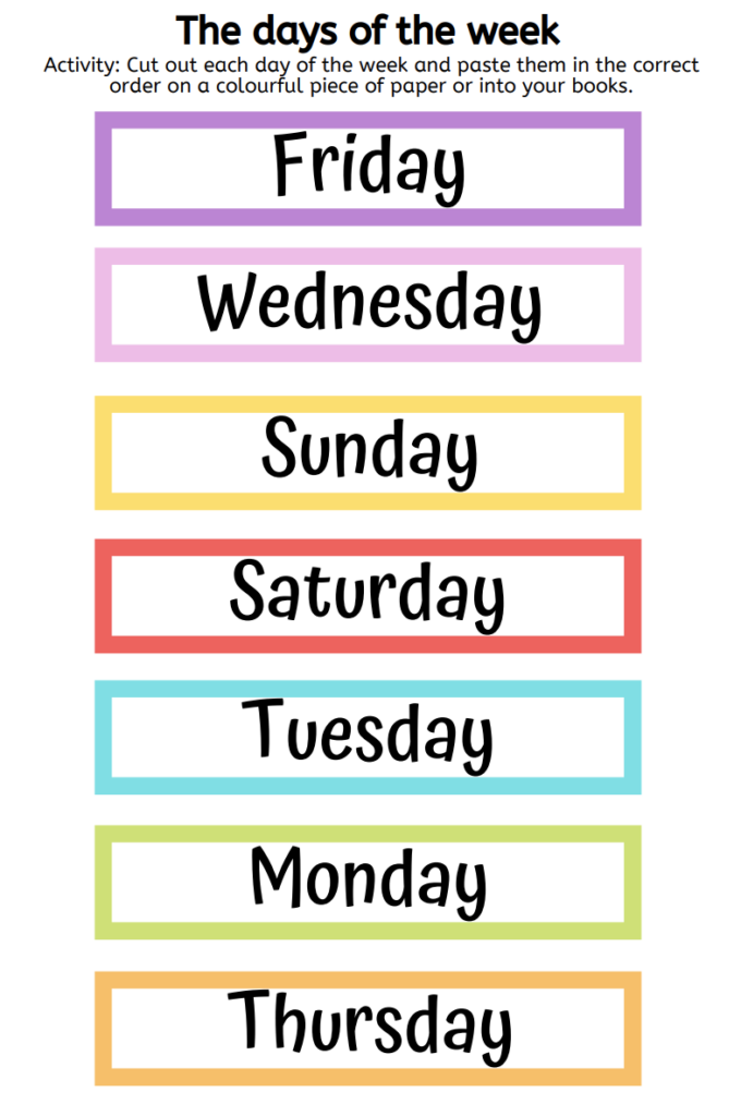 Unjumble The Days Of The Week FREE PRINTABLE ACTIVITY Free Preschool Worksheets Free Preschool Printables Learning English For Kids