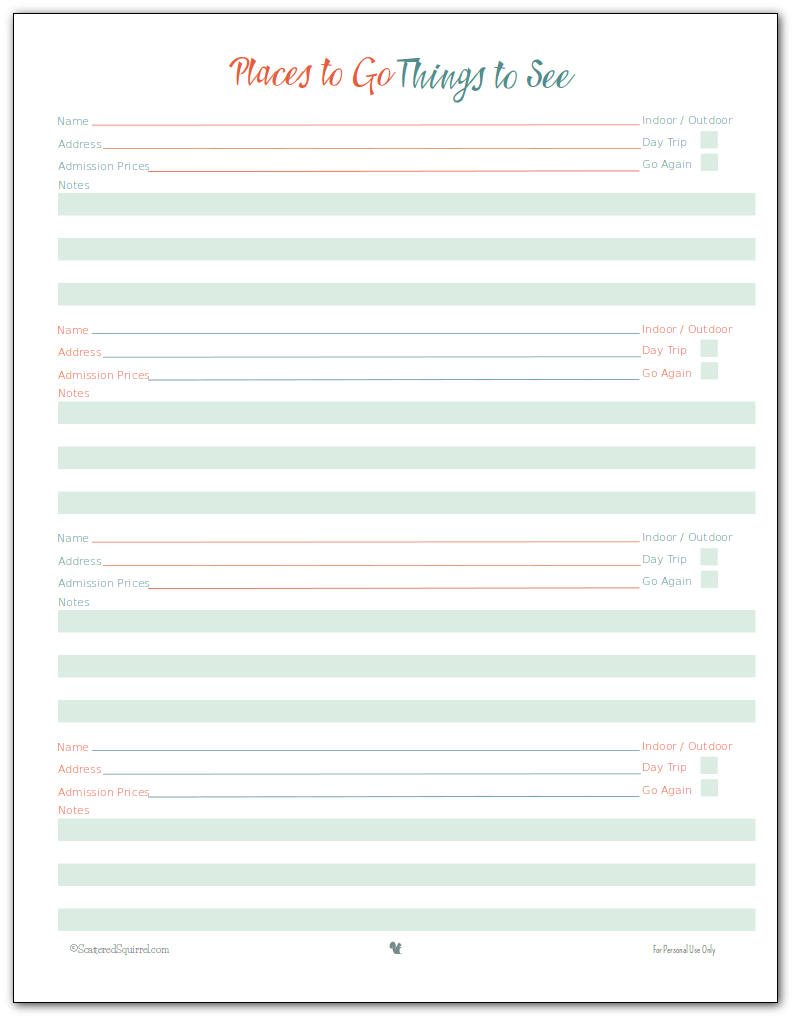 Downloadable Free Printable Vacation Planner Template Free Printable