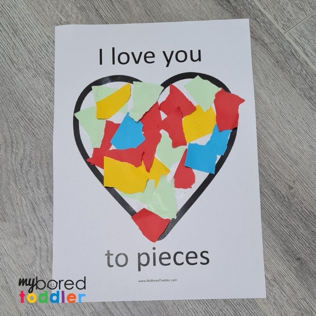 Valentine s Day I Love You To Pieces free Template My Bored Toddler