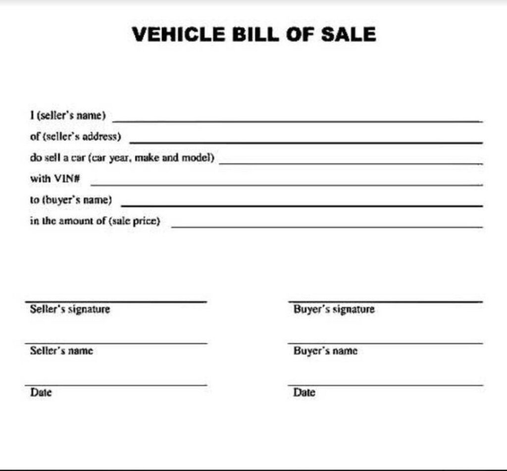 Vehicles Bill Of Sale Etsy de