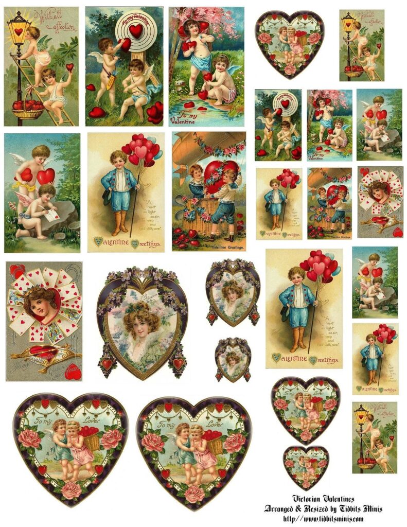 Vintage Valentine Mini Printables Vintage Valentine Cards Victorian Valentines Vintage Valentine Crafts