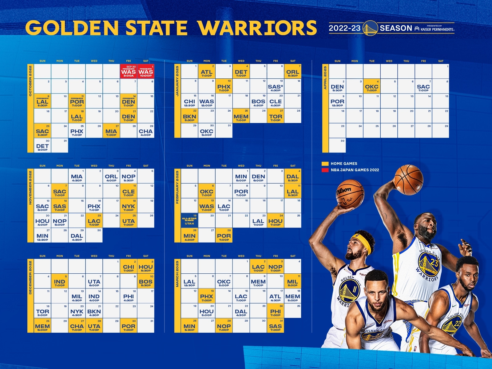 Warriors Announce 2022 23 Regular Season Schedule NBA