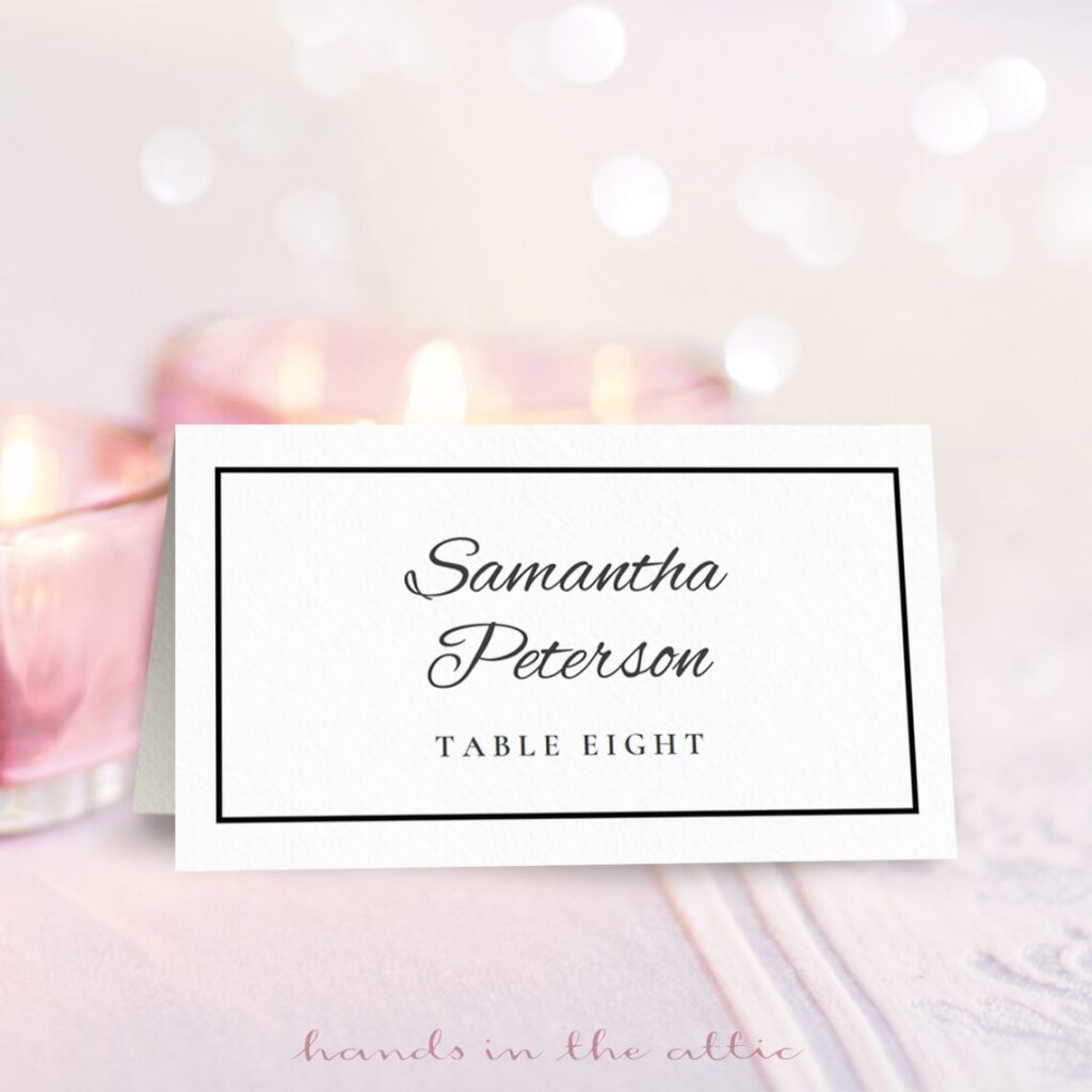 Downloadable Free Printable Place Card Template