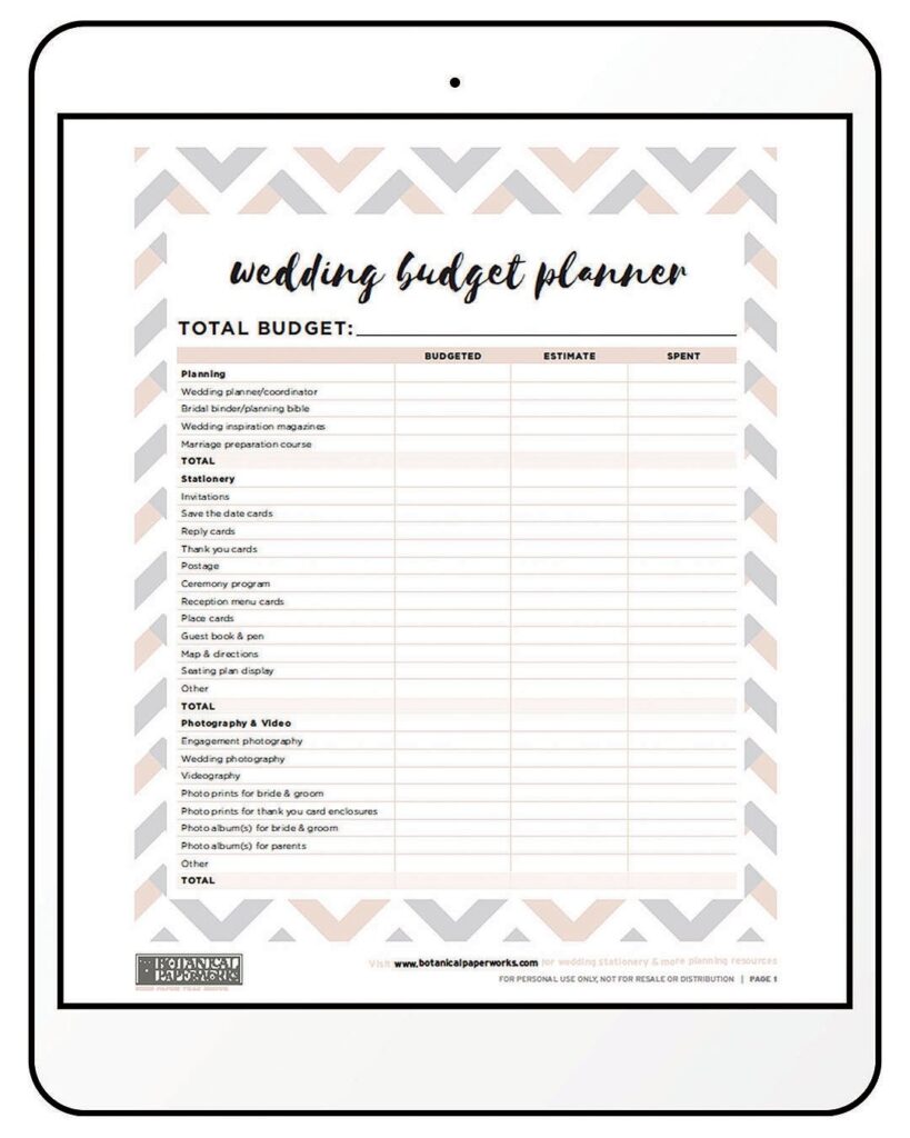 Wedding Planner Printable Pdf Free