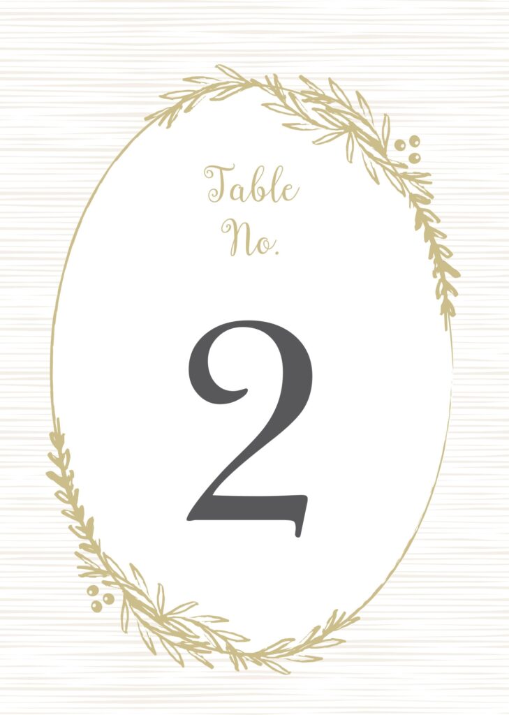 Wedding Table Numbers Printable PDF By Basic Invite