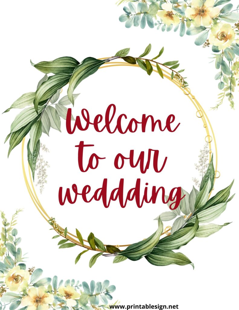 Wedding Welcome Sign Template FREE Download