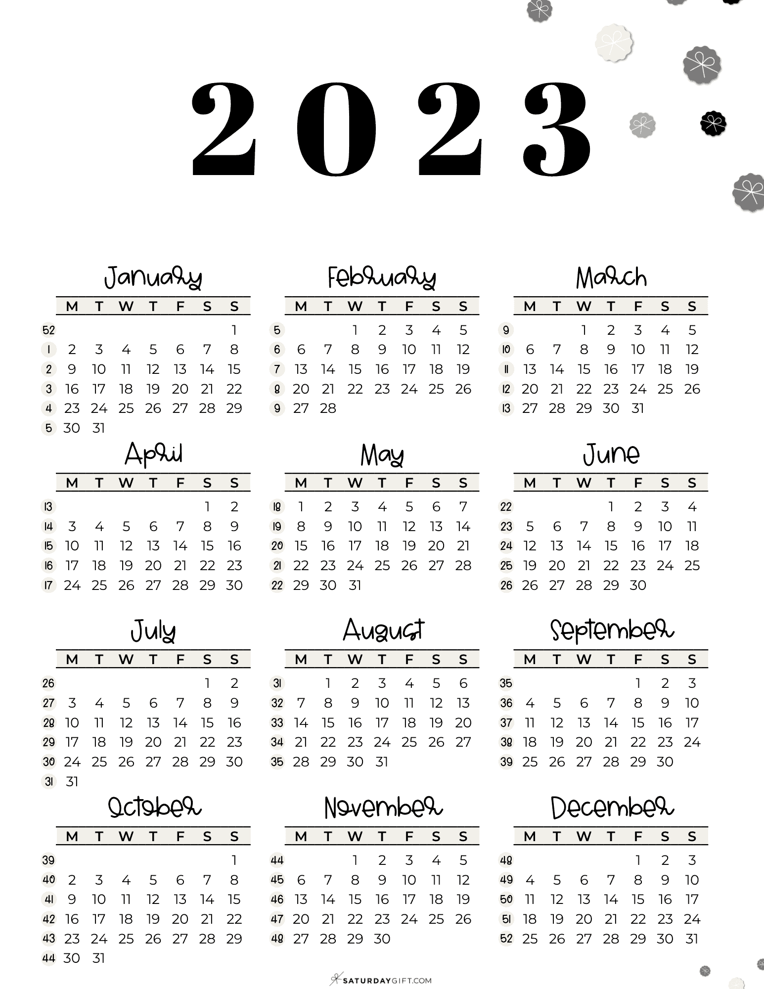 Week Numbers For 2023 What Week Is It SaturdayGift