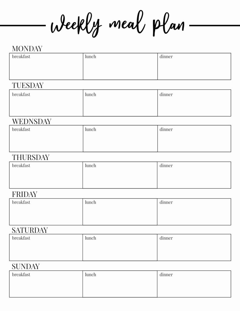 Meal Planning Free Printable