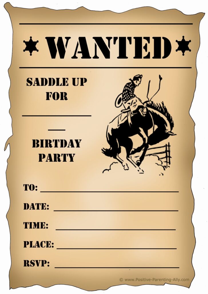 Western Theme Party Invitation Template Unique Free Printable Birthday Part Party Invite Template Cowboy Party Invitations Birthday Party Invitations Printable