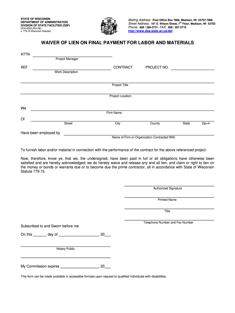 Wi Lien Waiver Template Fill Out Sign Online DocHub