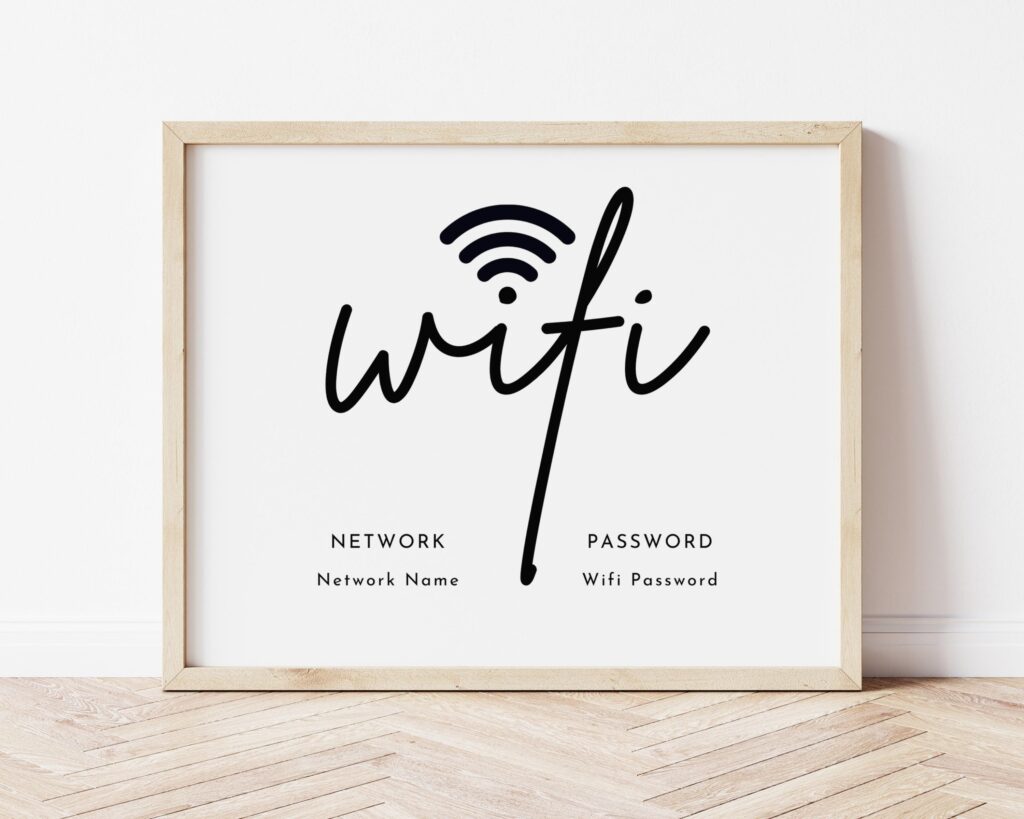 Free Printable Wifi Password Template 5x7