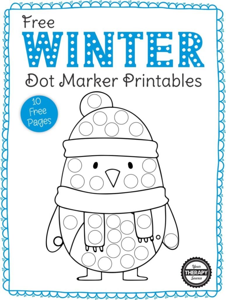 Winter Dot Art Free Printable Packet Your Therapy Source