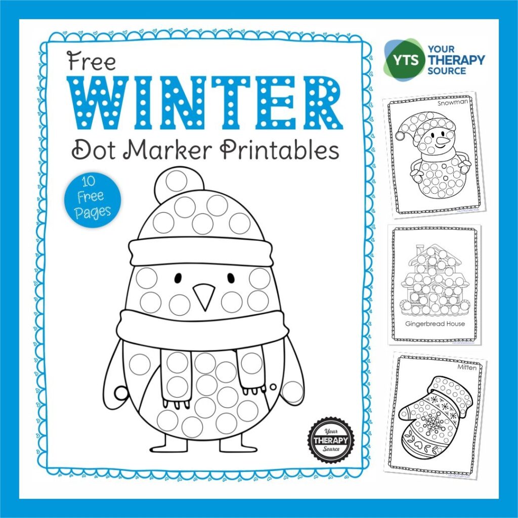 Winter Dot Art Free Printable Packet Your Therapy Source