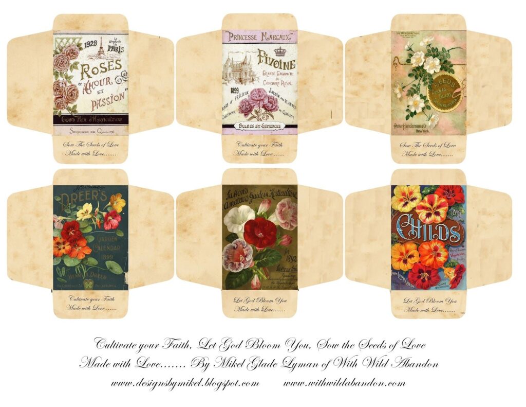 With Wild Abandon Seed Packets Freebie Printable Seed Packets Miniatures Tutorials Paper Crafts