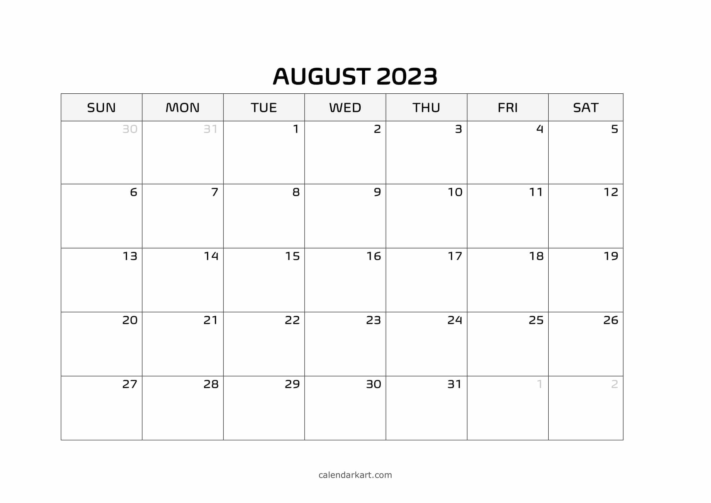 Word Calendar Template 2022 2023 Calendarkart