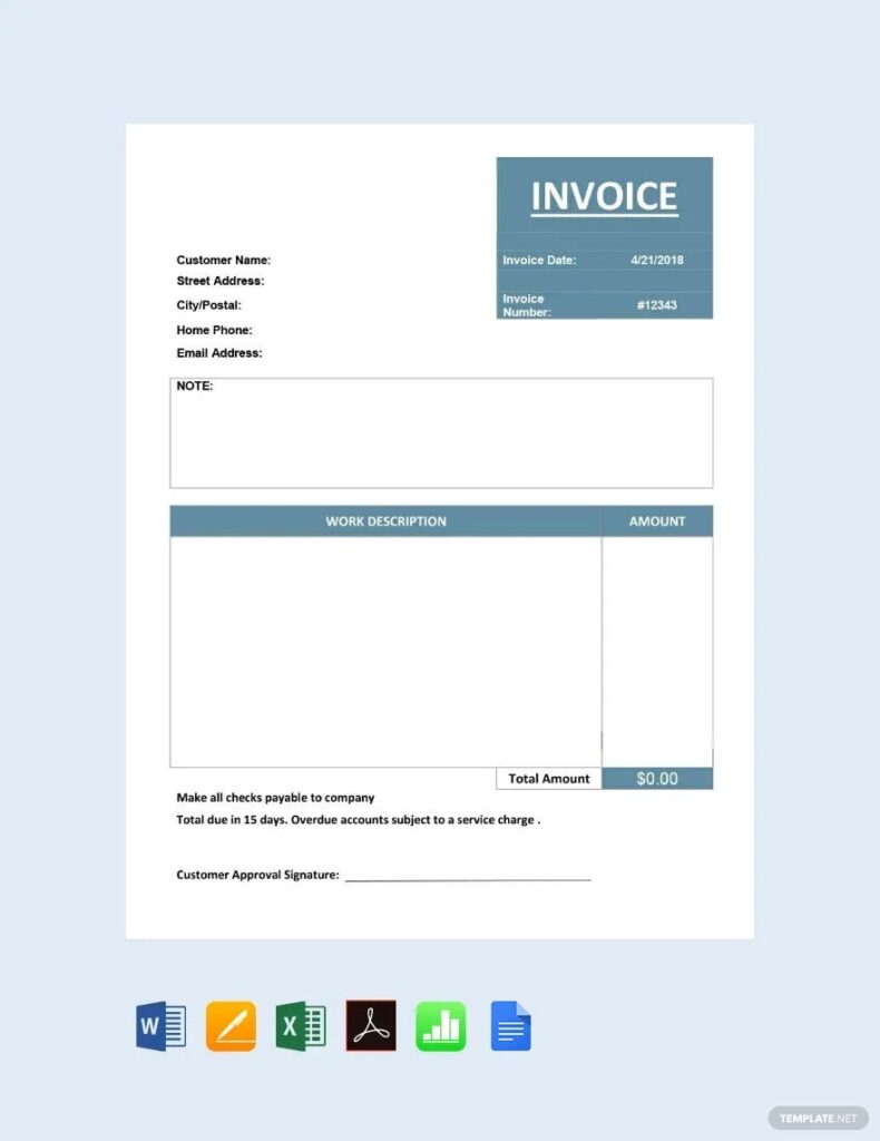 Word Invoice Template Free Download Template
