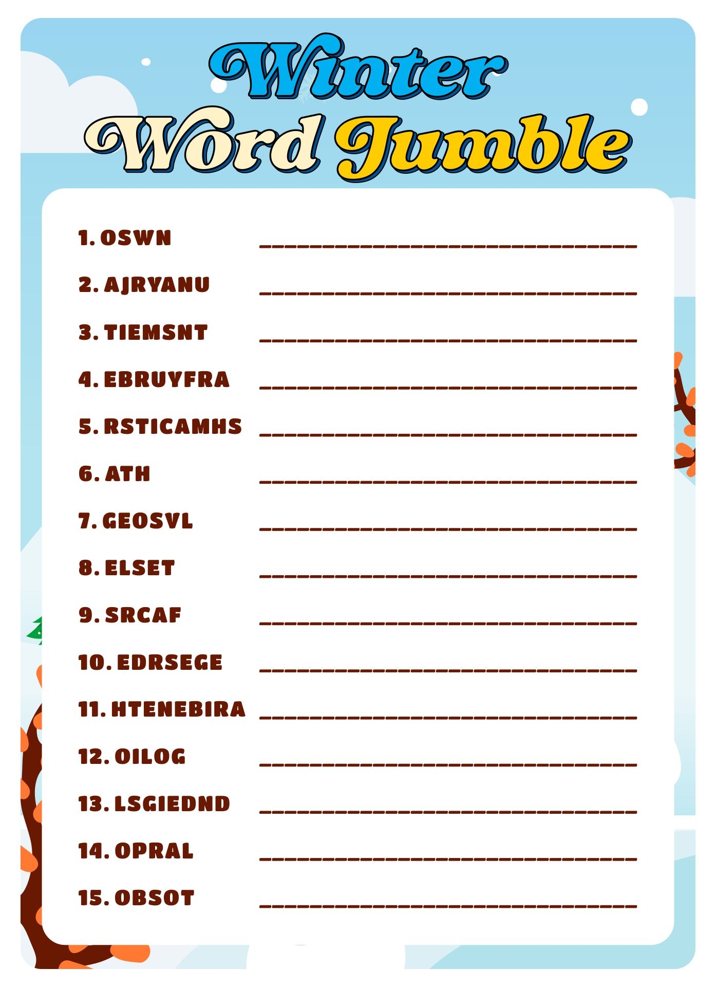 Free Daily Printable Jumble Puzzles - Free Printable Templates