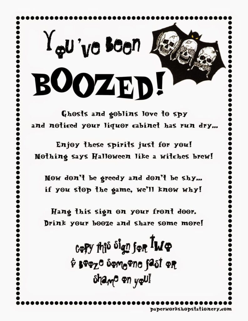 You ve Been Boozed You ve Been Boozed Booze Halloween Printables Free