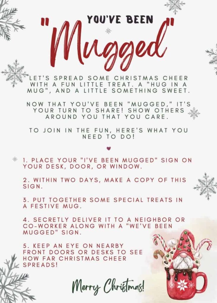 You ve Been Mugged Game Gift Ideas And Free Printable Single Girl s DIY