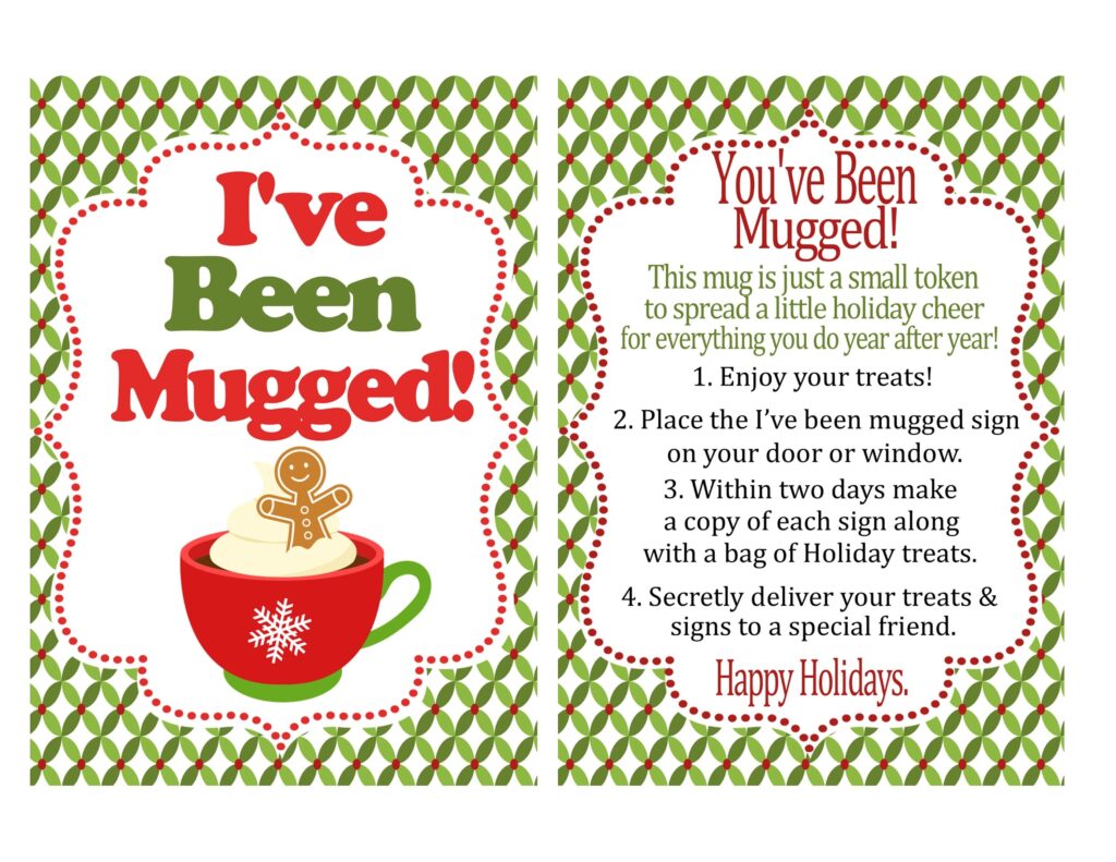 You ve Been Mugged Printable Instructions Sign And Etsy sterreich