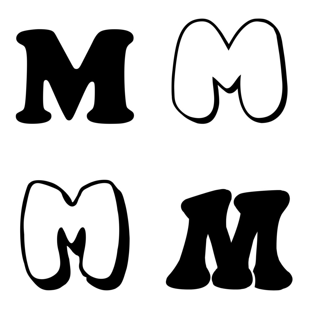 M As A Bubble Letter