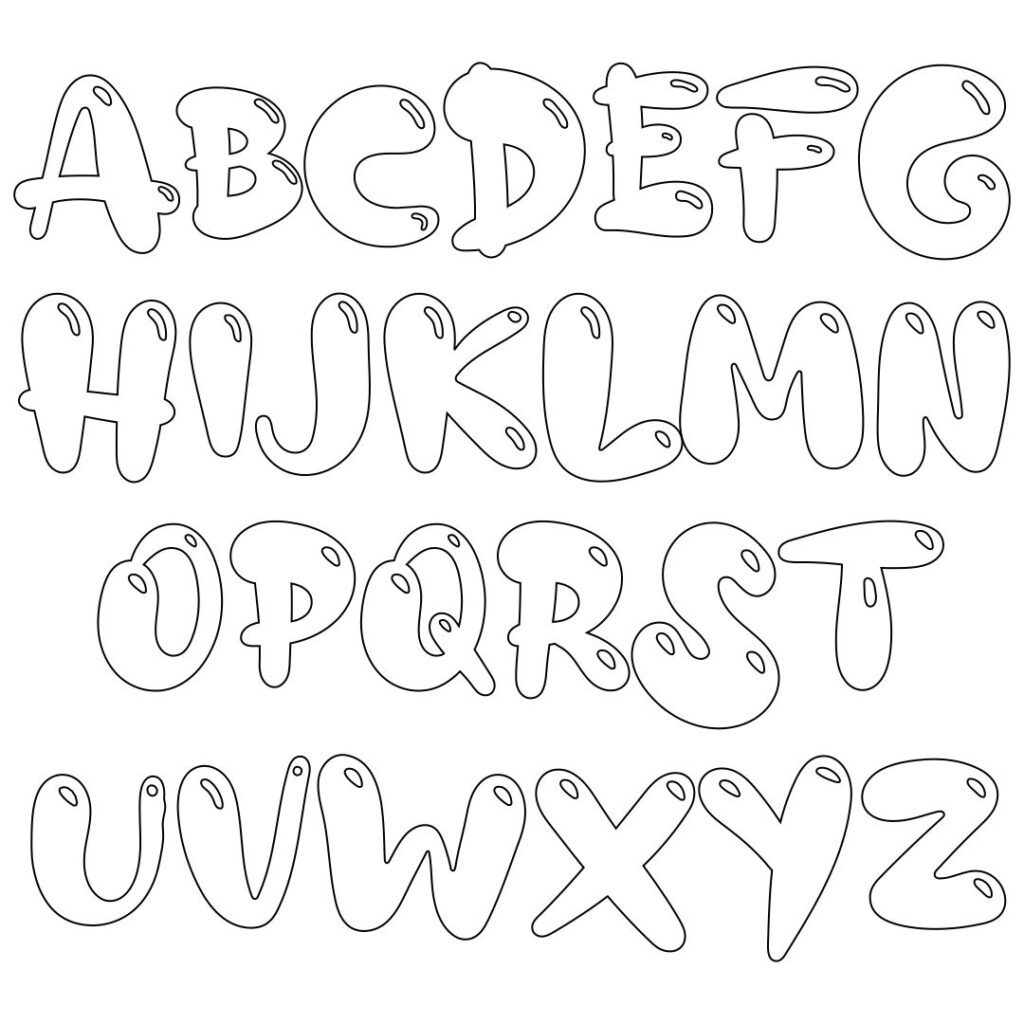 Bubble Letters Uppercase And Lowercase - Free Printable Templates