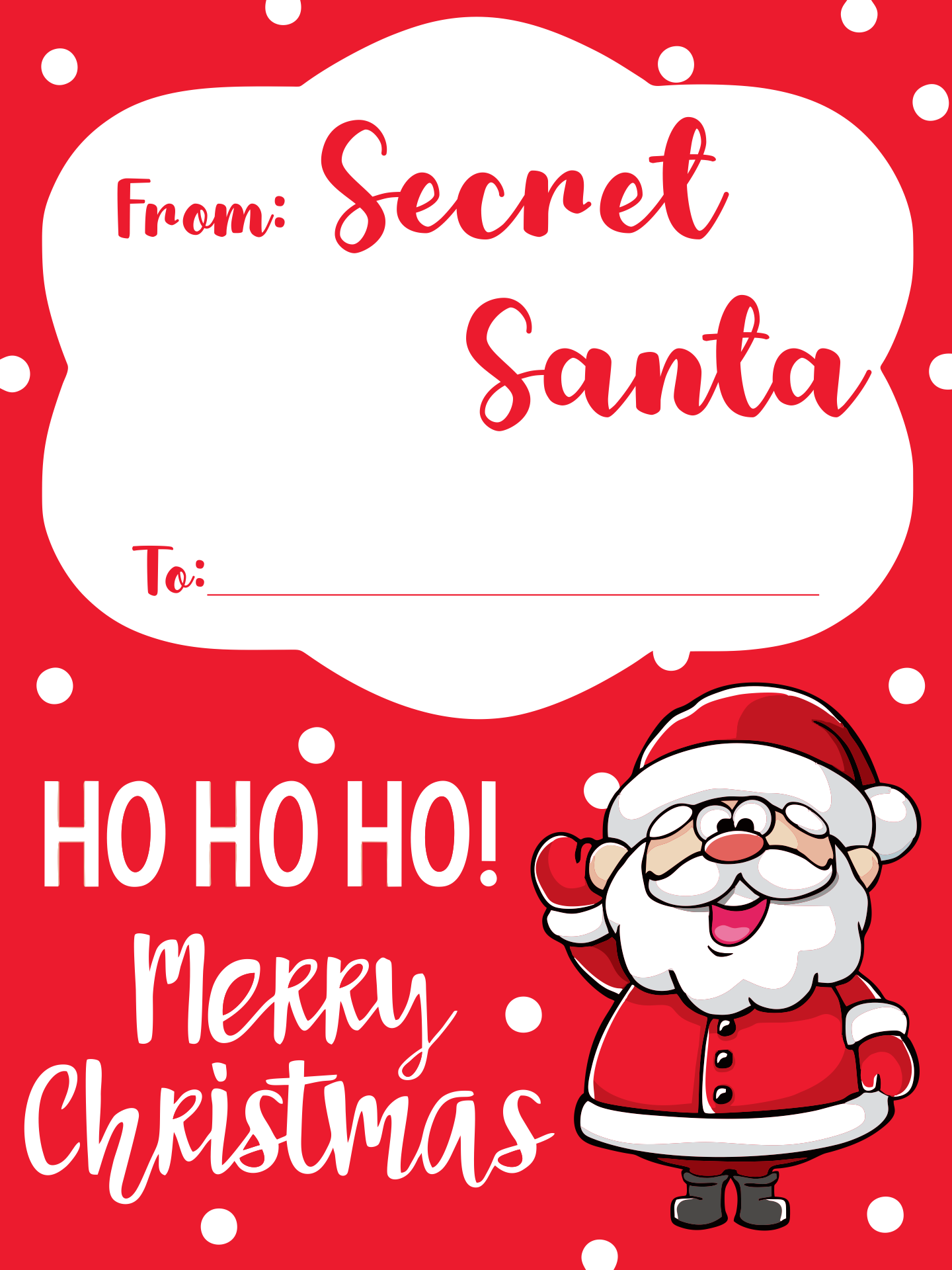 Secret Santa Tags Free Printable Free Printable Templates