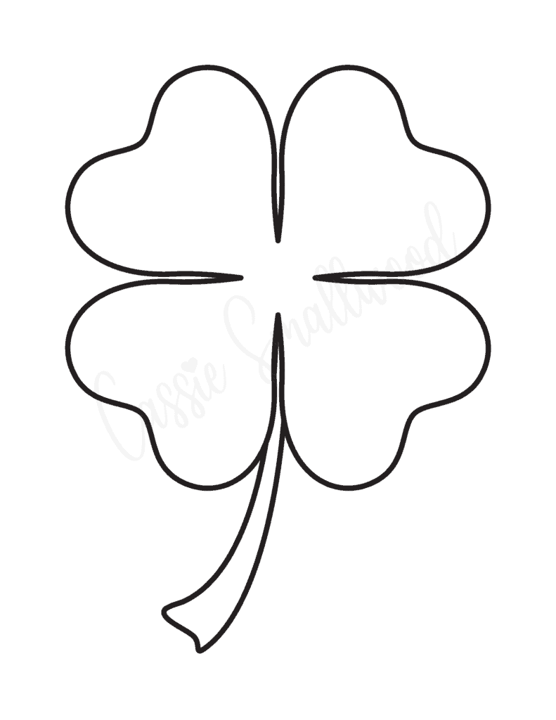 Four Leaf Clover Drawing Template