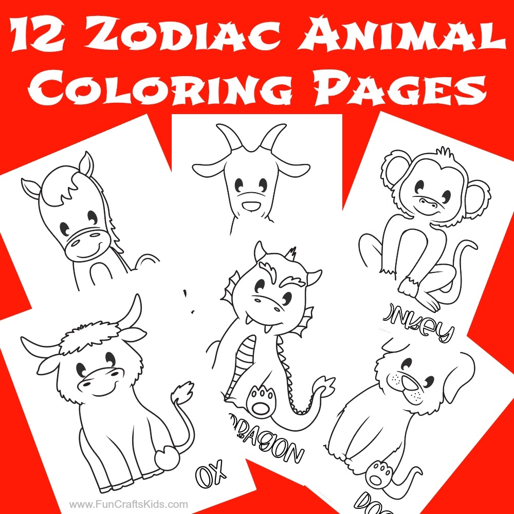 12 Free Printable Chinese Zodiac Coloring Pages Fun Crafts Kids