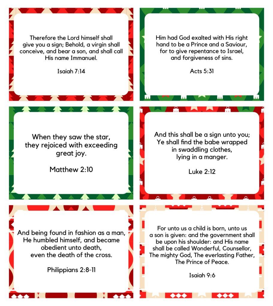 15 Best Free Printable Christmas Bible Verses Printablee