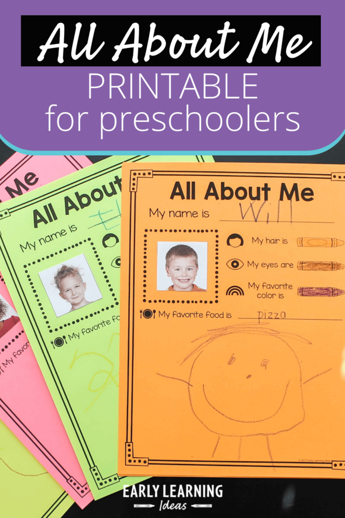 All About Me Preschool Activity