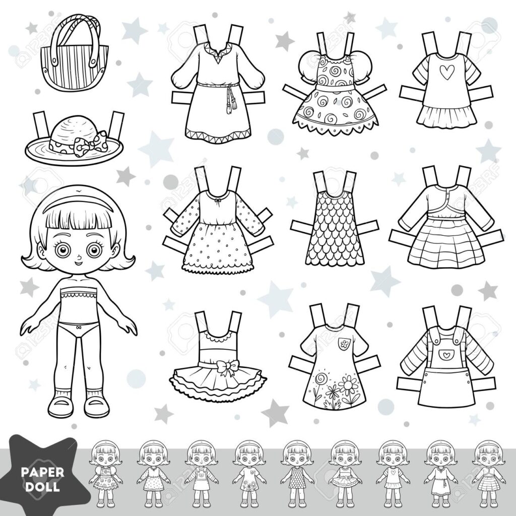 Paper Doll Black And White