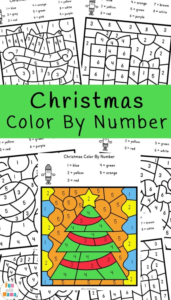Christmas Color By Number Worksheets Fun With Mama