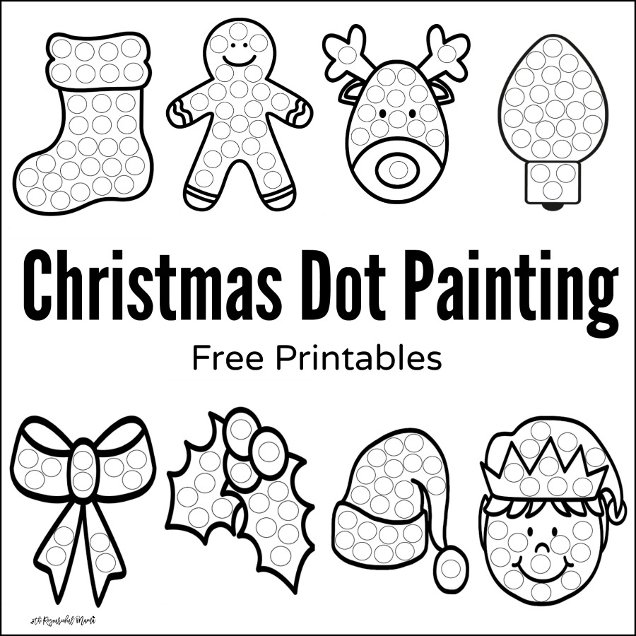 Christmas Dot Painting Free Printables The Resourceful Mama