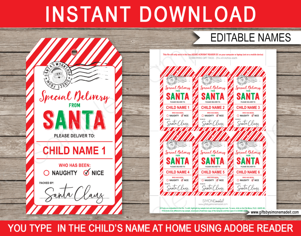 Free Santa Printable Gift Tags