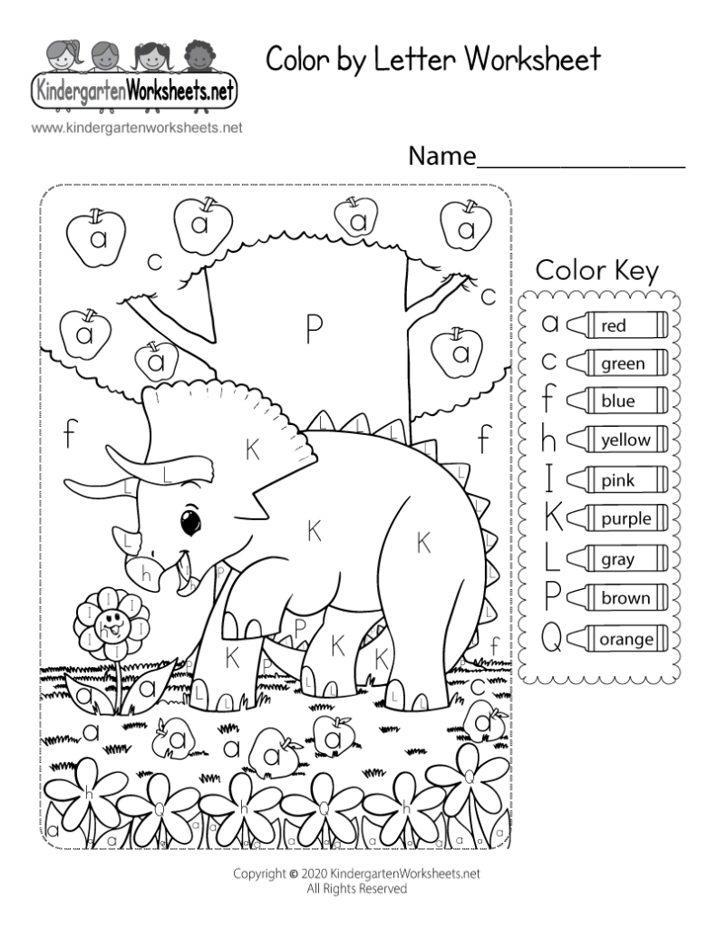 Color By Letter Worksheet For Kindergarten Free Printable Digital PDF