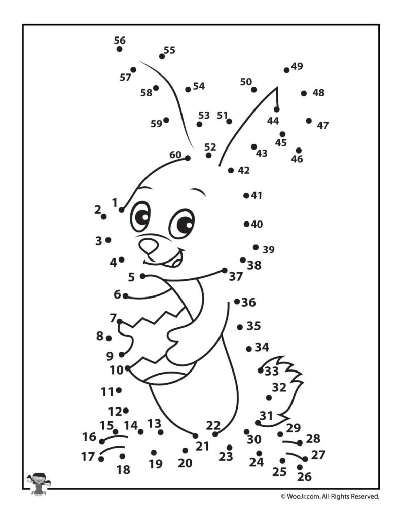 Cute Easter Bunny Dot To Dot Printable Woo Jr Kids Activities Children s Publishing