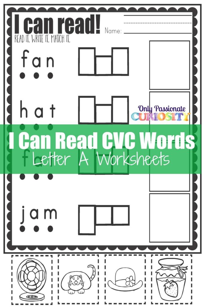 CVC Worksheets Cut And Paste Letter A Only Passionate Curiosity