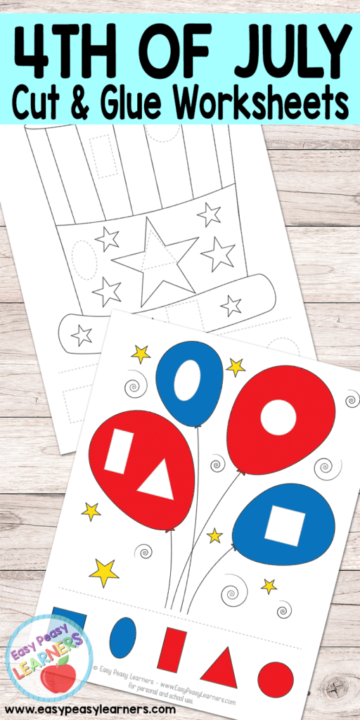 Free 4th Of July Cut And Glue Worksheets Easy Peasy Learners