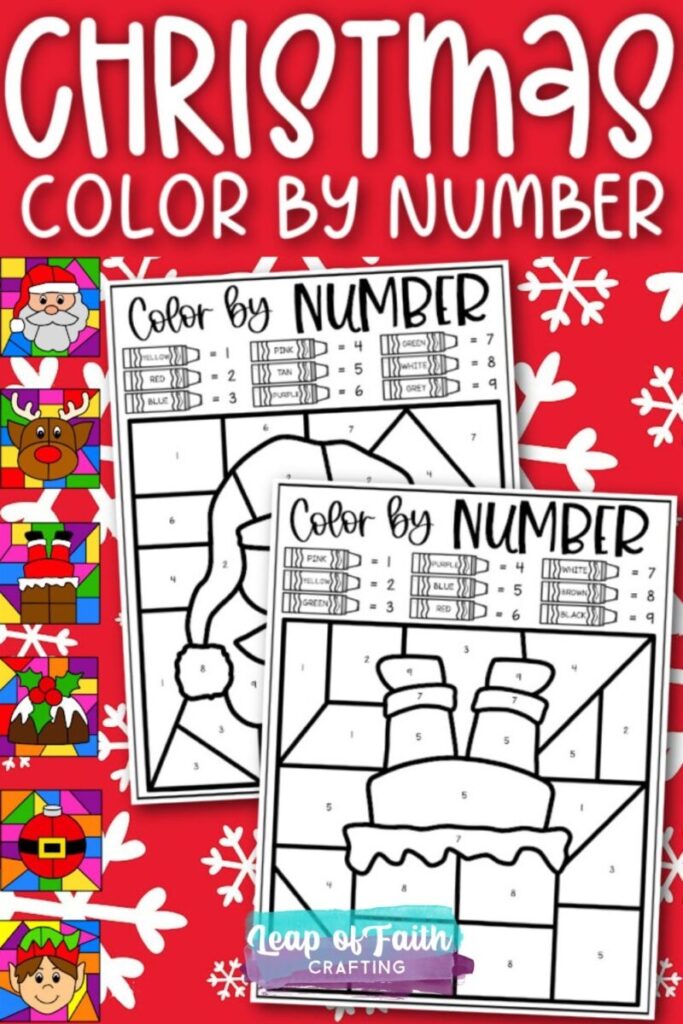 Free Christmas Color By Number Printables Leap Of Faith Crafting