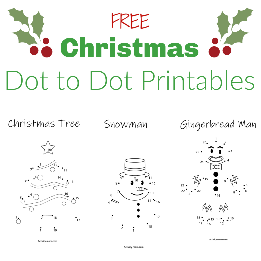 Free Christmas Dot To Dot Printables The Activity Mom