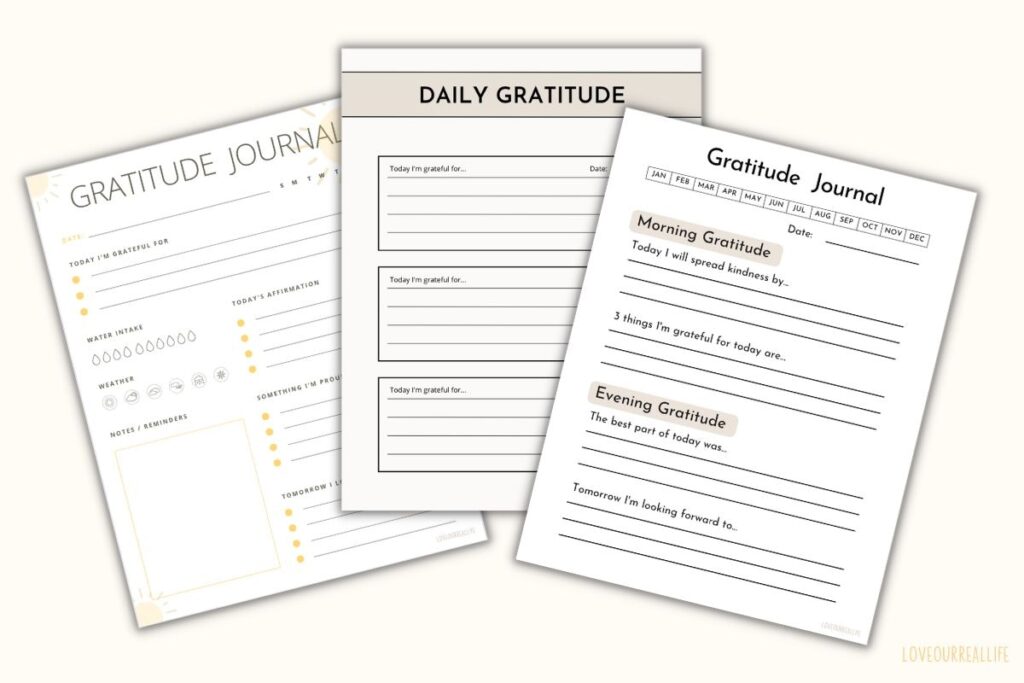 Printable Daily Gratitude Journal Template