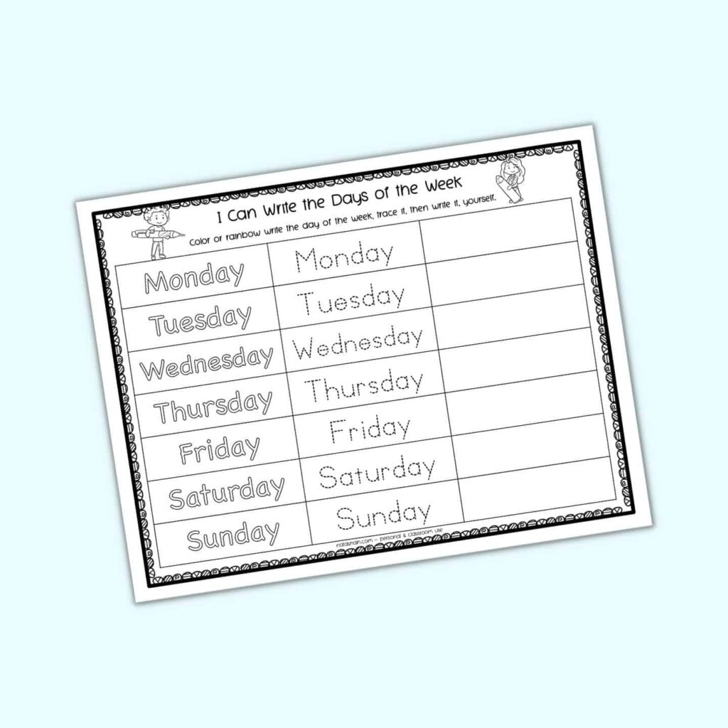 days-of-the-week-tracing-free-printable-templates