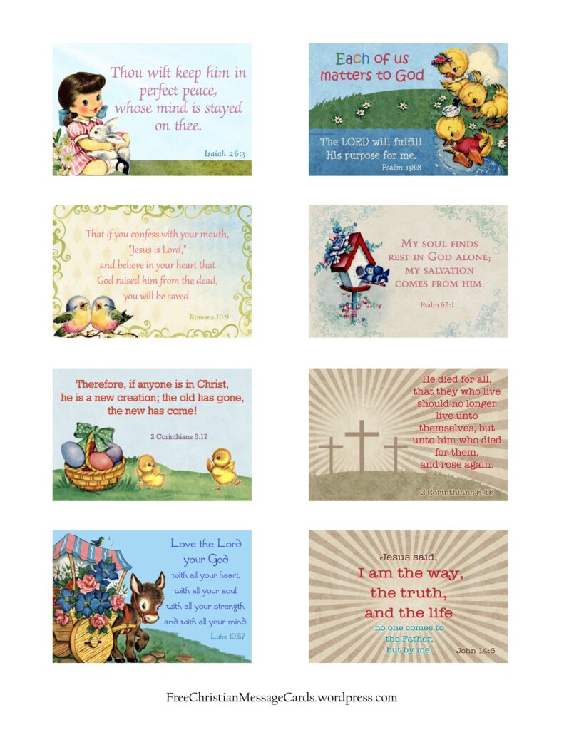 Free Printable Easter Message Cards Variety Sheet Free Christian Message Cards