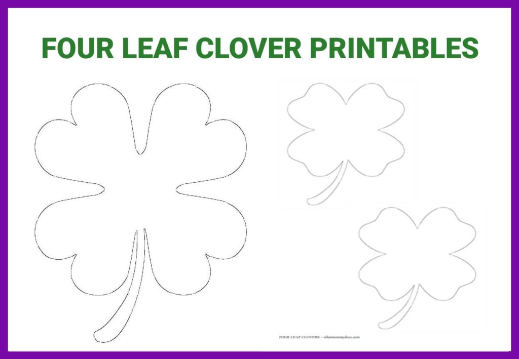 4 Leaf Shamrock Template Printable
